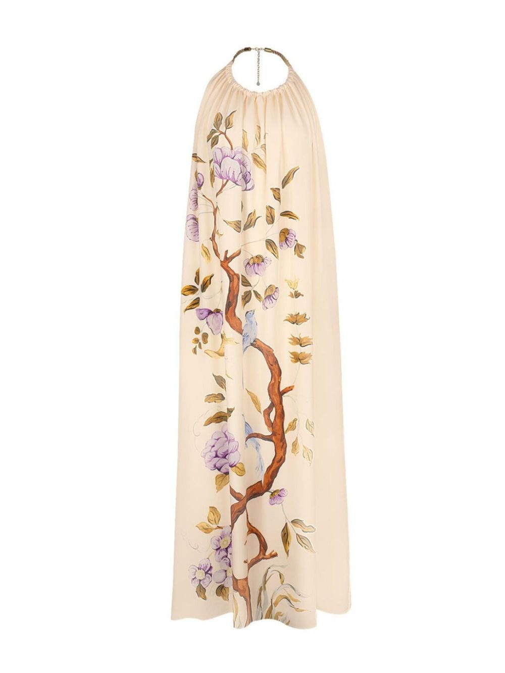 Adam Lippes Floral-print Silk Dress In Neutrals