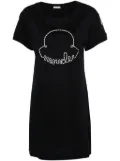 Moncler corded-logo cotton mini dress - Blue