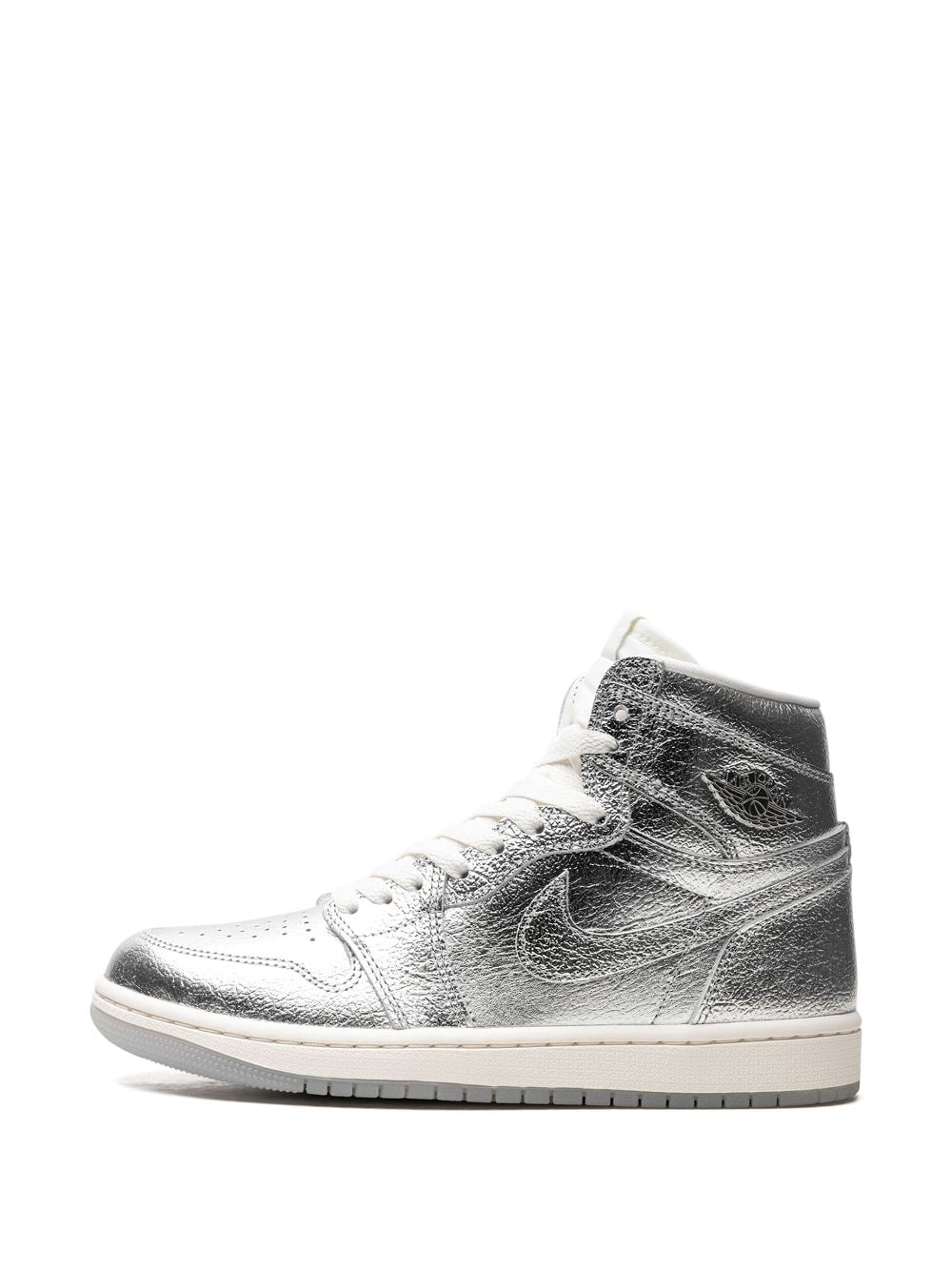 Shop Jordan Air  1 High Og "metallic Silver" Sneakers