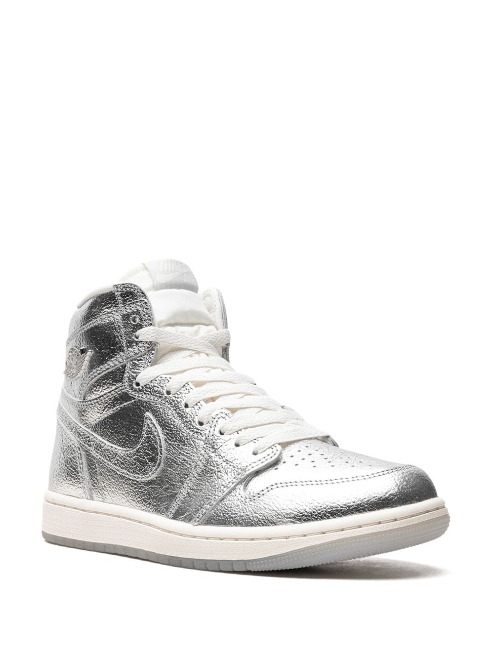 Shop Jordan Air  1 High Og "metallic Silver" Sneakers