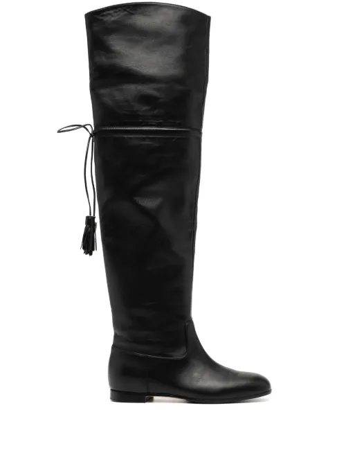 Bottes en cuir à franges - Fabiana Filippi - Modalova