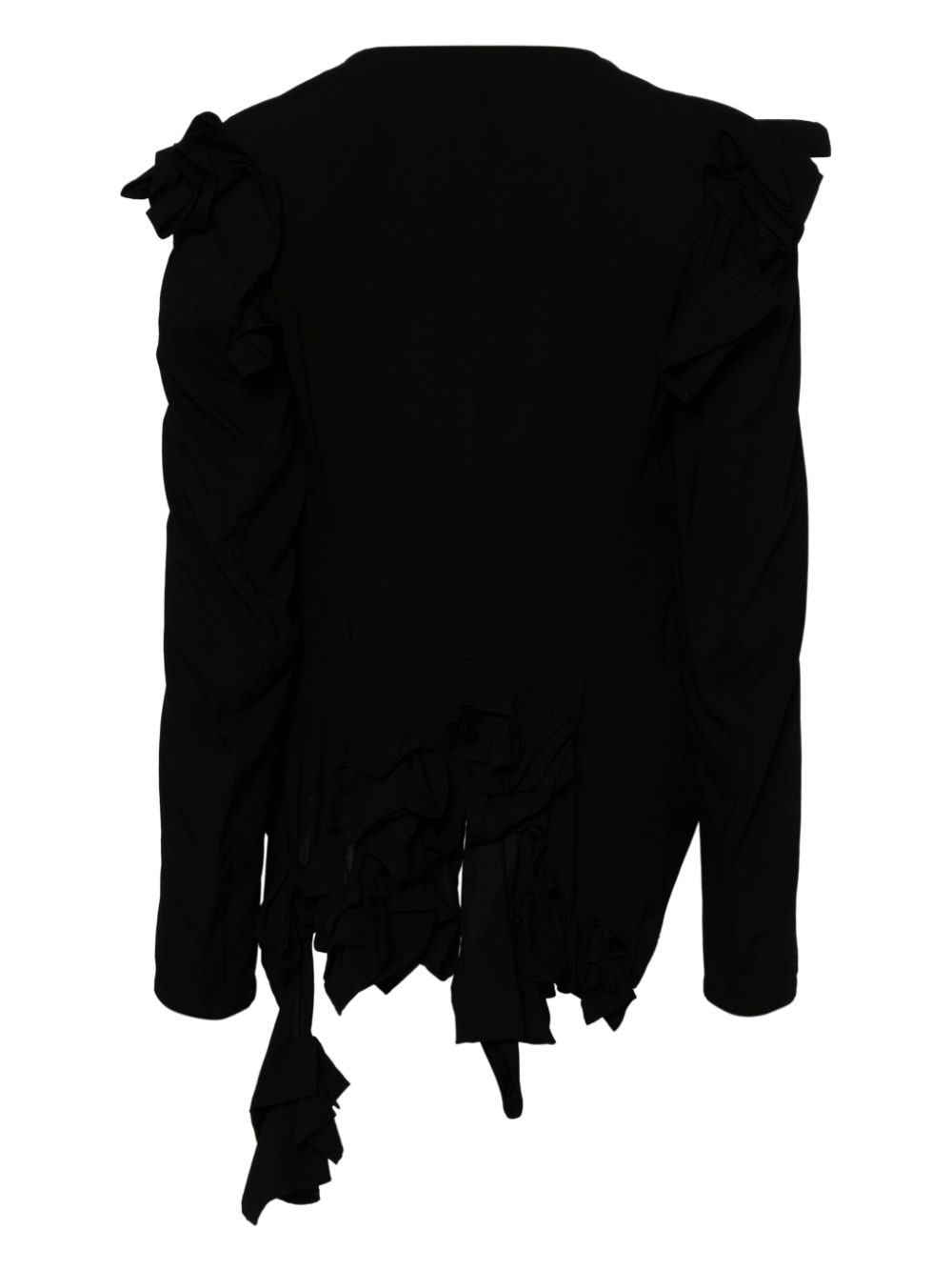 Yohji Yamamoto asymmetric long-sleeve top - Zwart