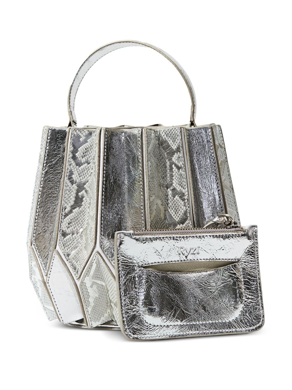 Shop Ryzí Medium Gamora Bucket Bag In Silver