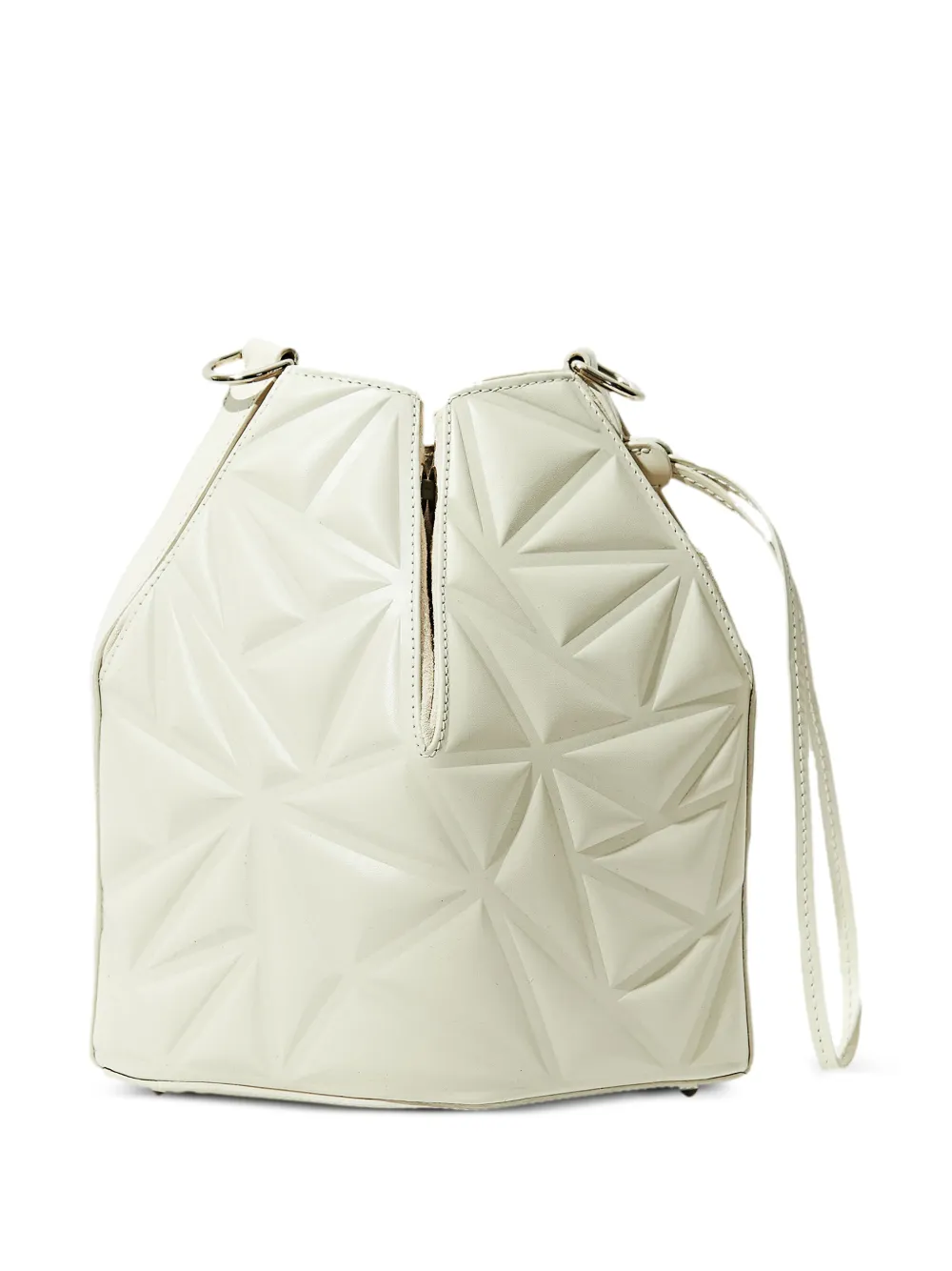 Ryzí Luna 2.0 Leather Bucket Bag In White