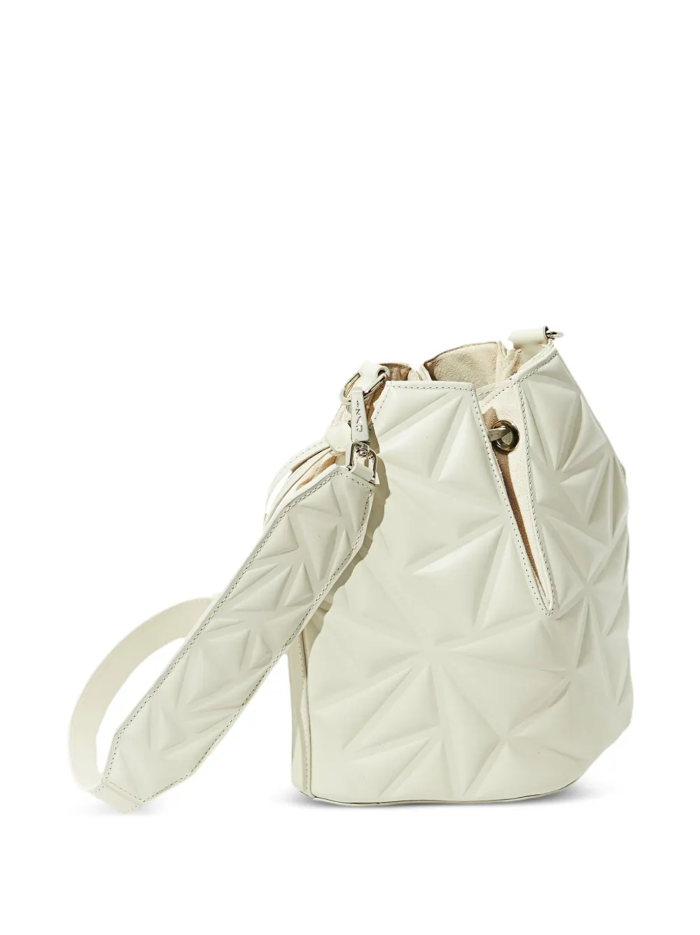 Ryzí Luna 2.0 Leather Bucket Bag In White