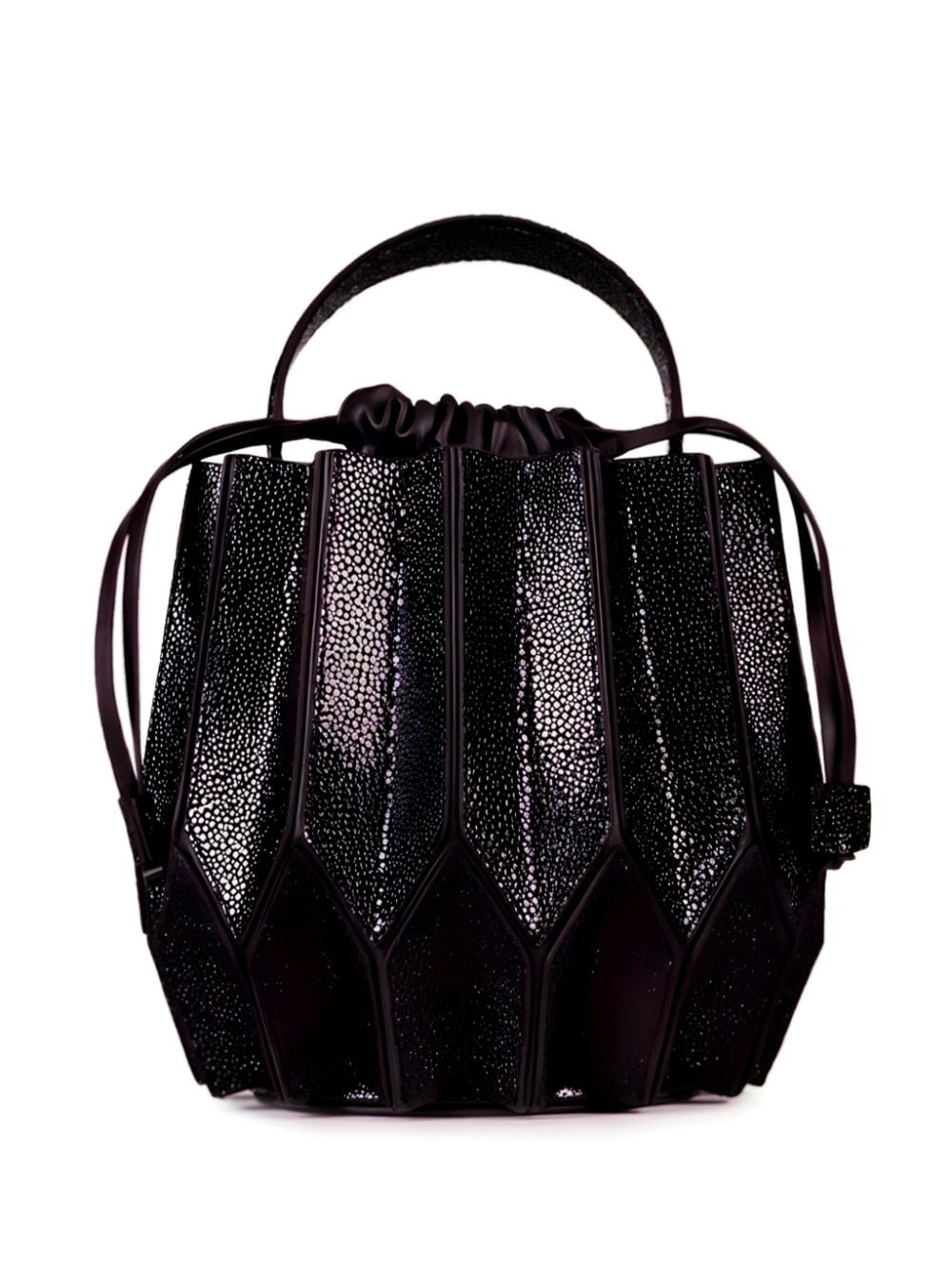 Shop Ryzí Gamora Medium Leather Bucket Bag In Black