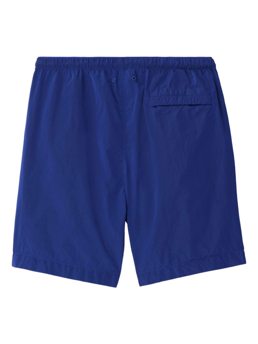 Shop Burberry Ekd-embroidered Elasticated-waist Shorts In Blue