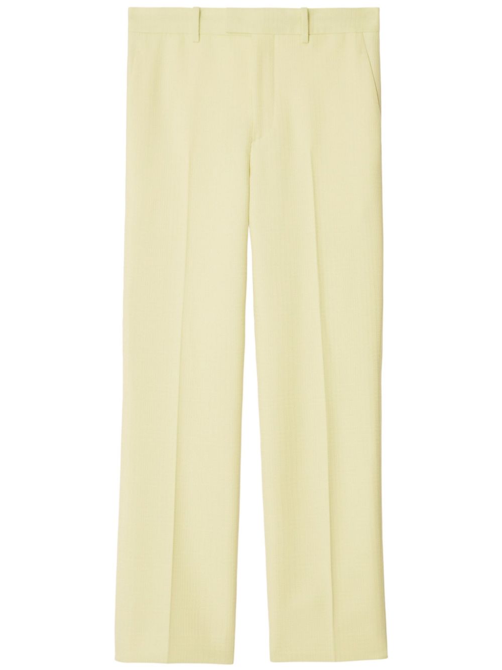 Burberry Tailored Straight-leg Wool Trousers In Yellow