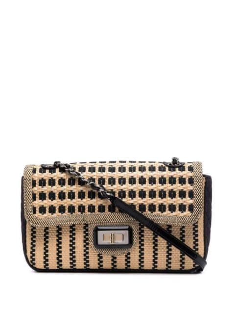 HOT SALE CHANEL 2012 Classic Flap raffia shoulder bag Women