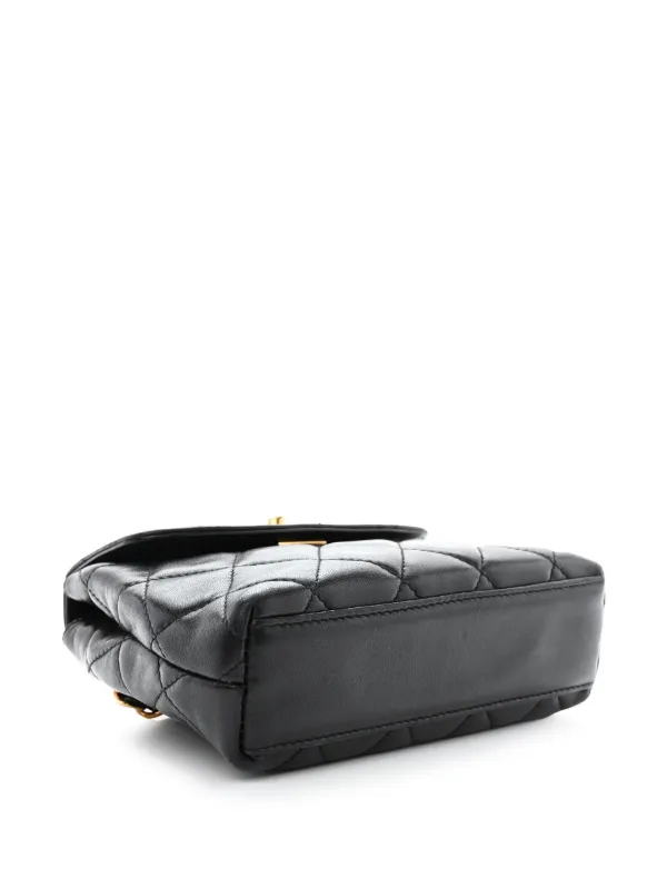 CHANEL Pre-Owned 1997 leather-and-chain diamond-quilted Flap Belt Bag  Black FARFETCH IN