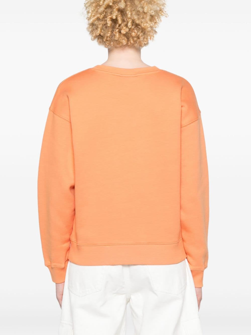 Shop Maison Kitsuné Logo-embroidered Cotton Sweatshirt In Orange