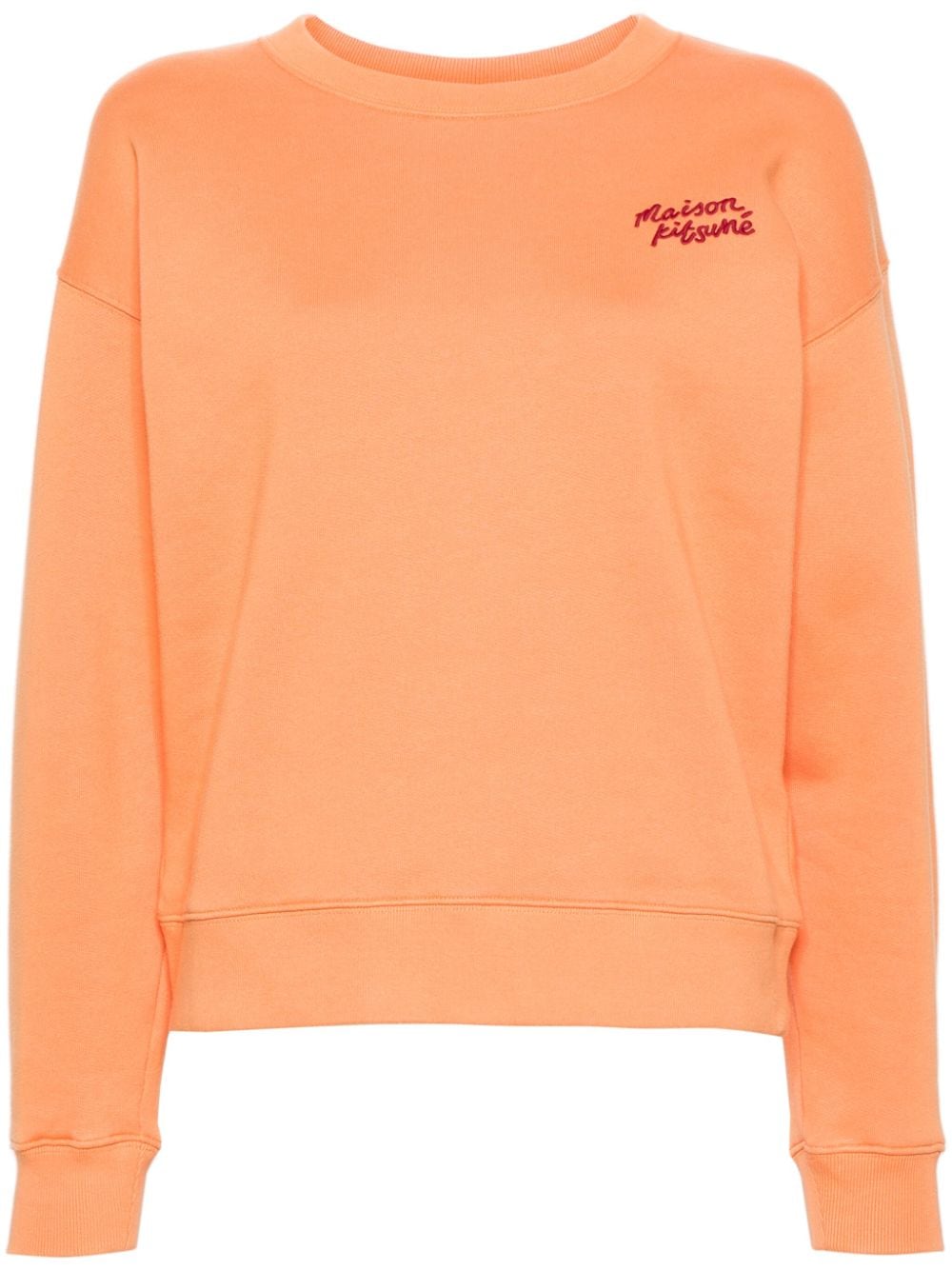 Maison Kitsuné Sweater met geborduurd logo Oranje