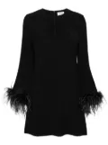 P.A.R.O.S.H. Poker feather-trim mini dress - Black