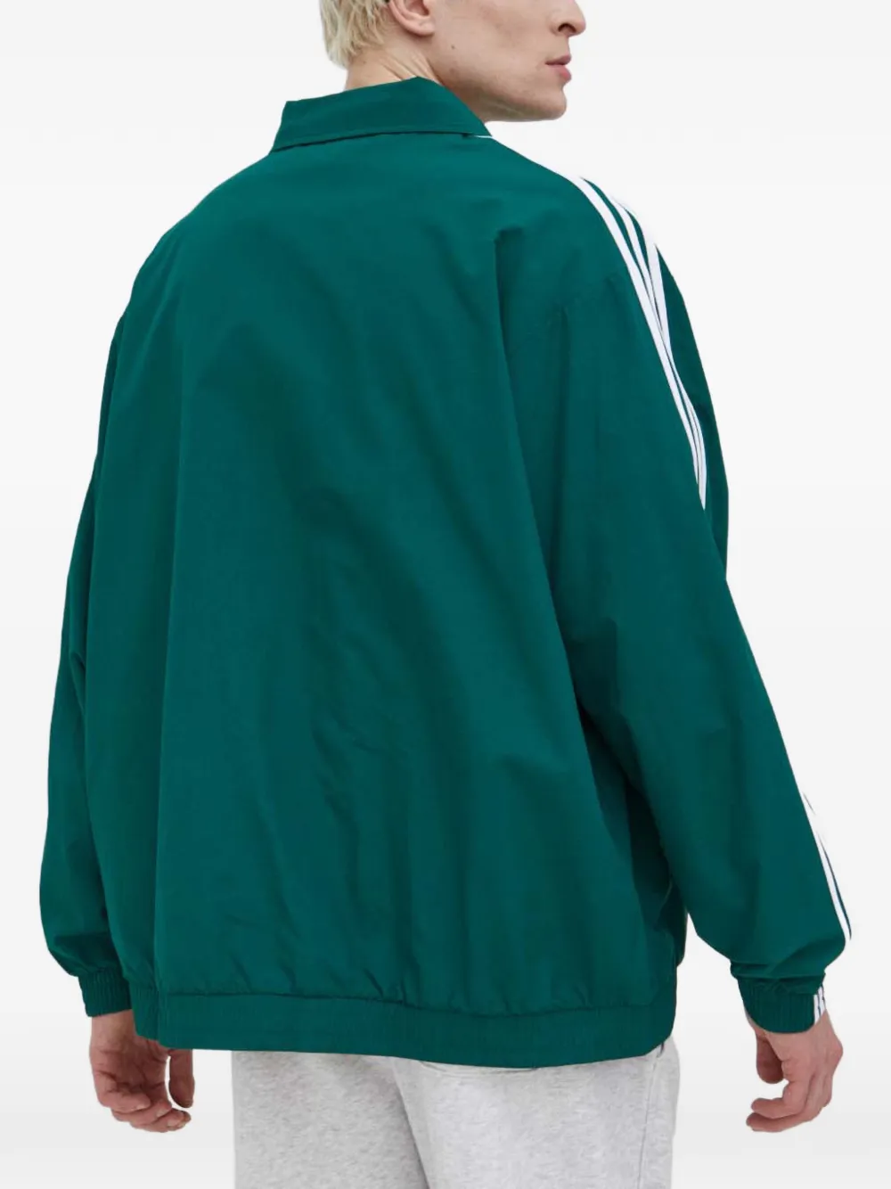  Adidas Three-stripe Zip-up Jacket - Green 