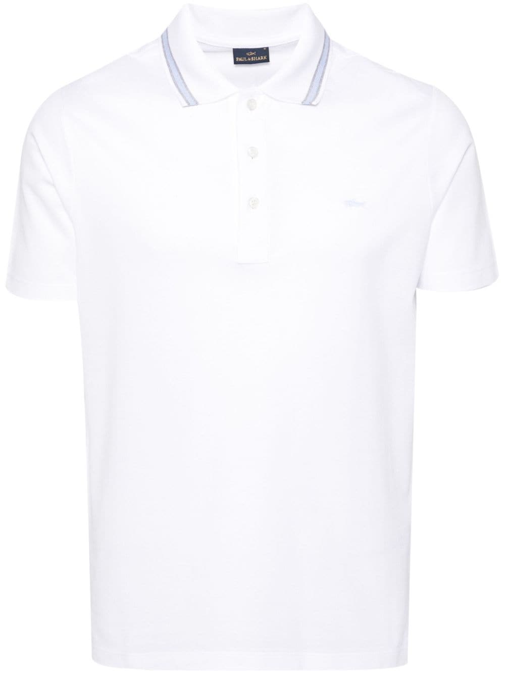 Paul & Shark Logo-patch Piqué Polo Shirt In White
