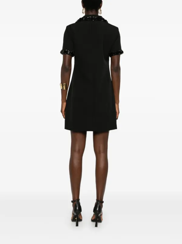 P.a.r.o.s.h Embroidered Mini Dress - Black P.a.r.o.s.h Embroidered Mini Dress - Black