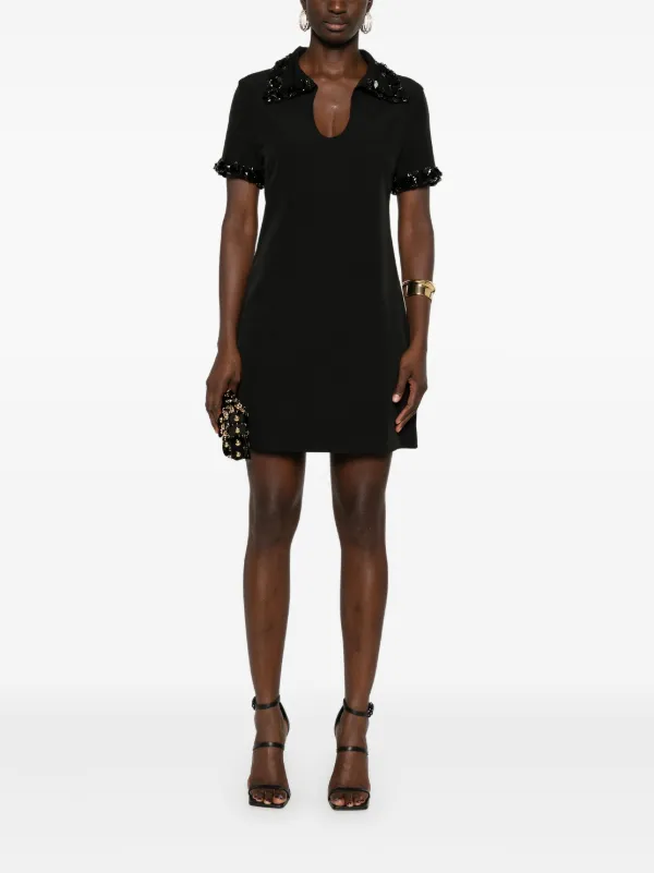 P.a.r.o.s.h Embroidered Mini Dress - Black P.a.r.o.s.h Embroidered Mini Dress - Black