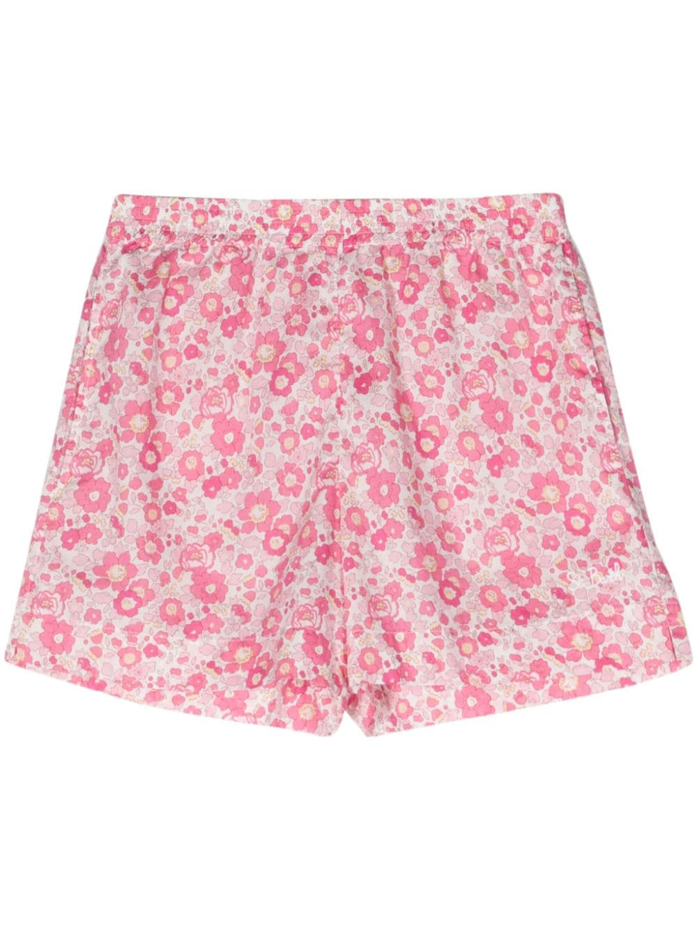 Mc2 Saint Barth Liberty Fabric Cotton Shorts In Pink