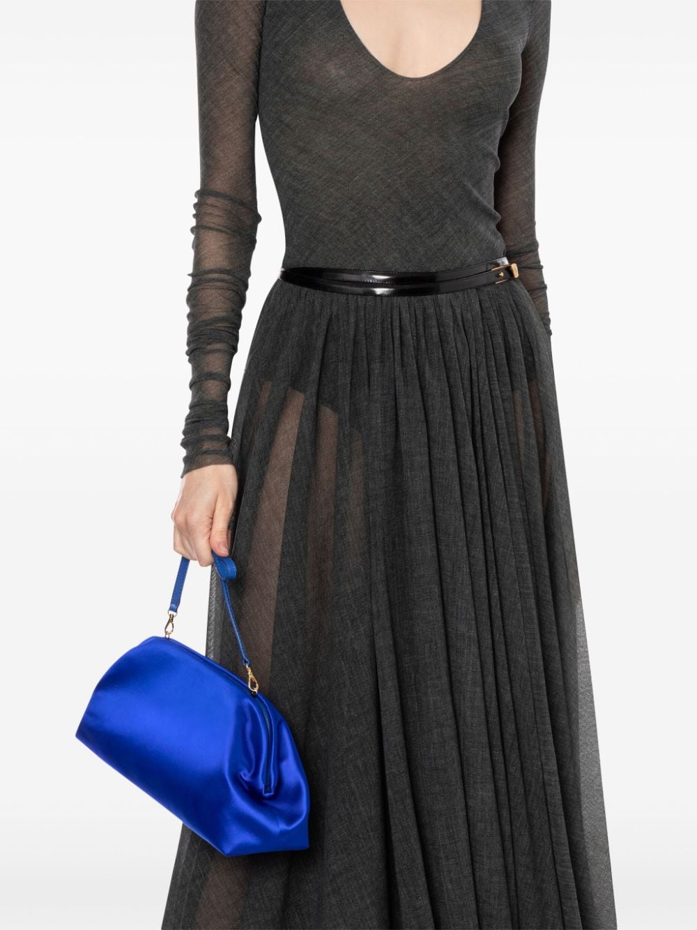 Shop Philosophy Di Lorenzo Serafini Lauren Satin Clutch Bag In Blue