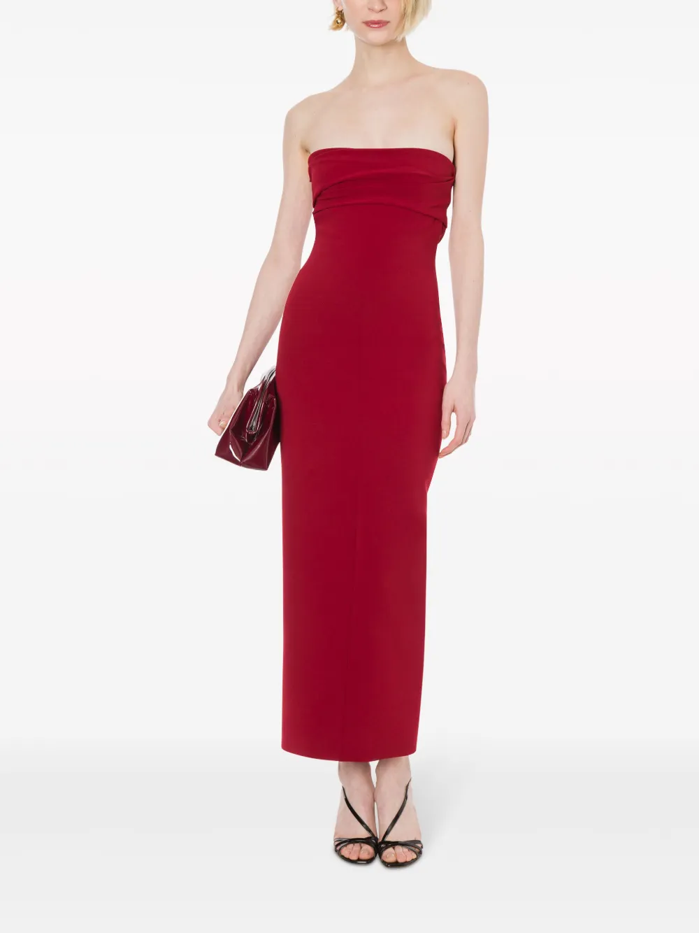 philosophydilorenzoserafini Philosophy Di Lorenzo Serafini Strapless jurk met gedrapeerd detail - Rood