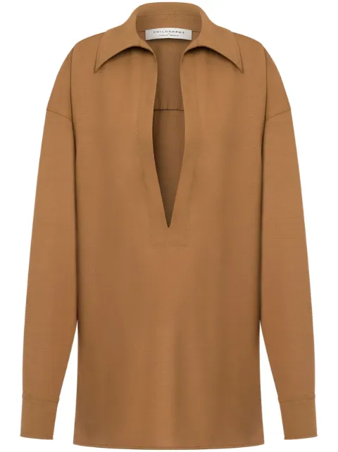 Philosophy Di Lorenzo Serafini plunging V-neck blouse 