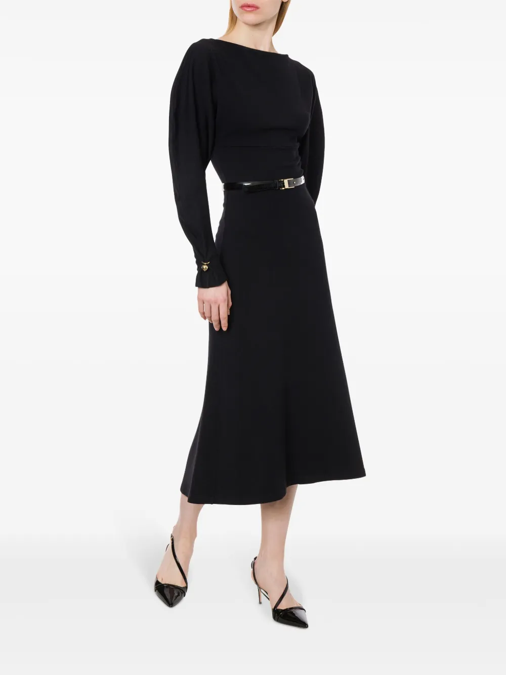 Philosophy Di Lorenzo Serafini Midi-jurk met ceintuur - Zwart