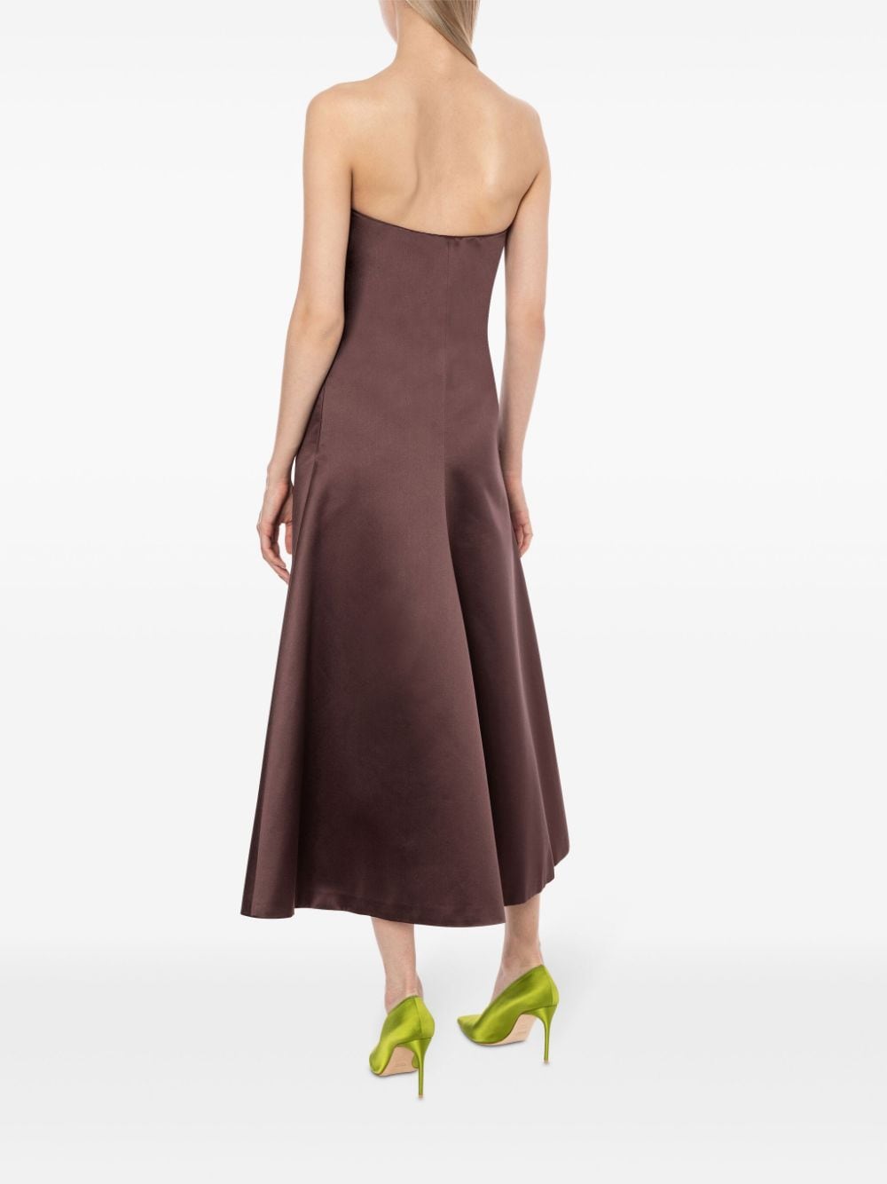 Shop Philosophy Di Lorenzo Serafini Strapless Satin Jumpsuit In 紫色