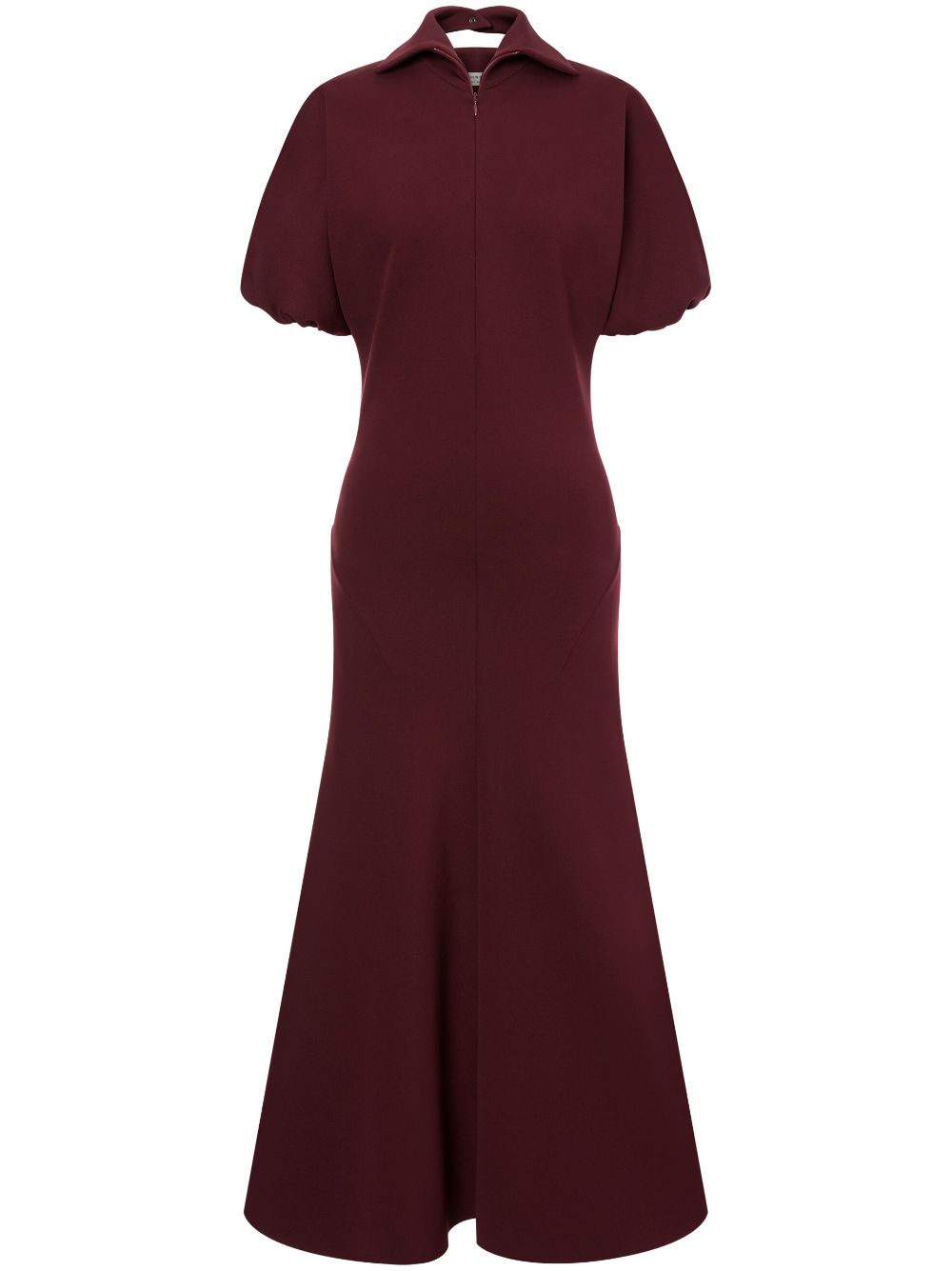 Shop Philosophy Di Lorenzo Serafini Puff-sleeve Midi Dress In Red