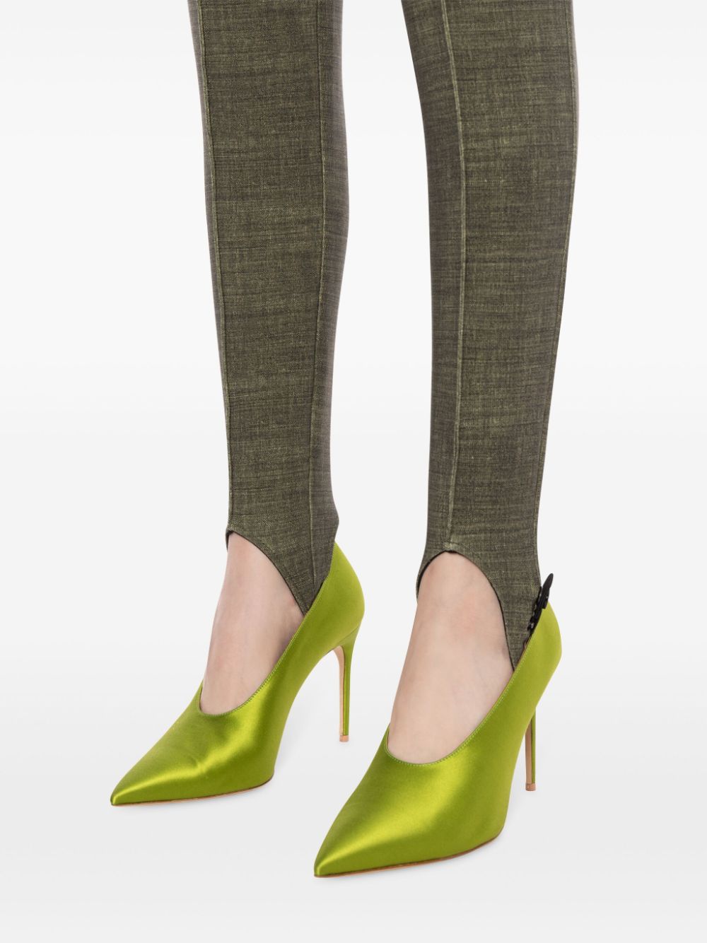 Shop Philosophy Di Lorenzo Serafini High-waisted Skinny Trousers In Green