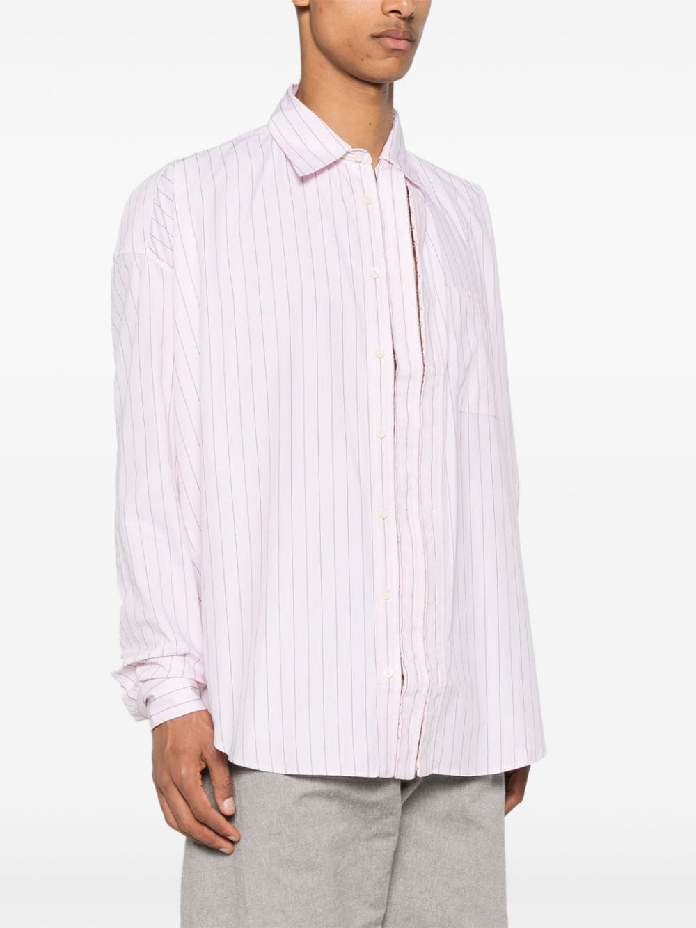 Shop Y/project Striped Cotton Shirt In Rosa