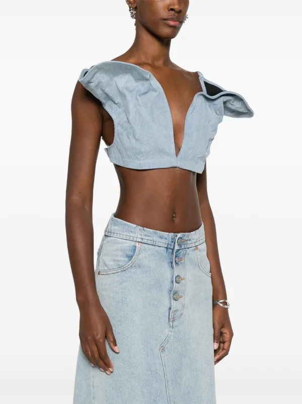 トップス Y project Y/Project Denim Crop Top | Blue | FARFETCH ZA