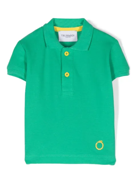 TRUSSARDI JUNIOR logo-embroidered polo shirt