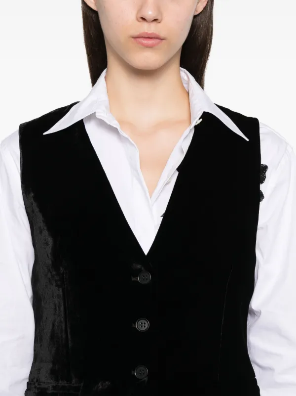 Chaleco De Terciopelo Negro FARFETCH DO - Main Image