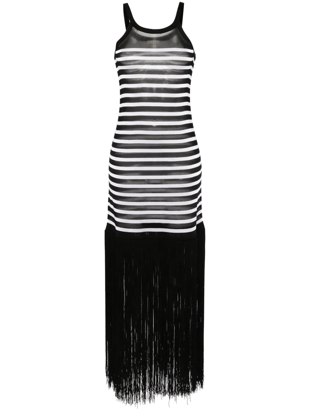 Khaite The Tenysi Striped Dress In Black