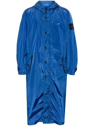 Kiton Hooded Long Raincoat Blue FARFETCH BN