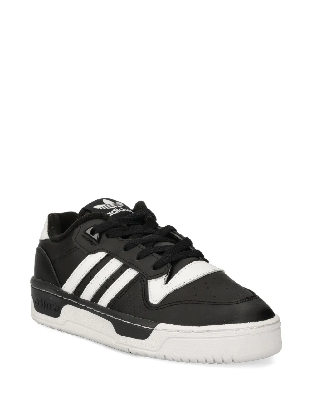 Adidas Originals Rivalry Three-stripe Low-top Sneakers In Black