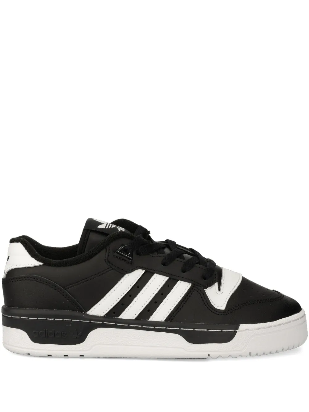 Adidas Originals Rivalry Three-stripe Low-top Sneakers In Black