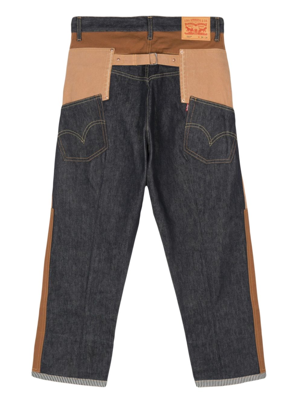 Shop Junya Watanabe Xlevis Patchwork Jeans In Neutrals