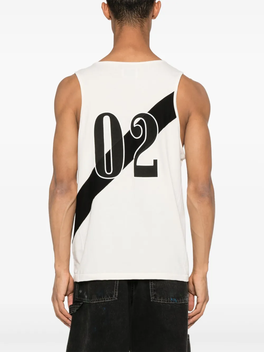 RHUDE Tanktop met diagonale streep Beige