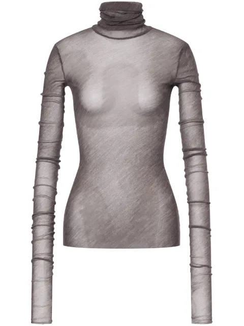Philosophy Di Lorenzo Serafini high-neck semi-sheer T-shirt