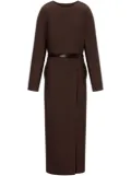 Philosophy Di Lorenzo Serafini belted long-sleeve midi dress - Brown