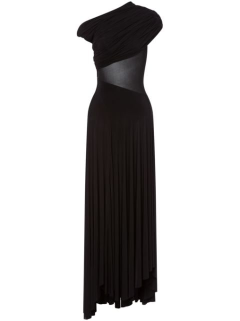 Philosophy Di Lorenzo Serafini asymmetric sheer-panelled gown