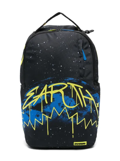 sprayground kid Earth Day graffiti-print backpack