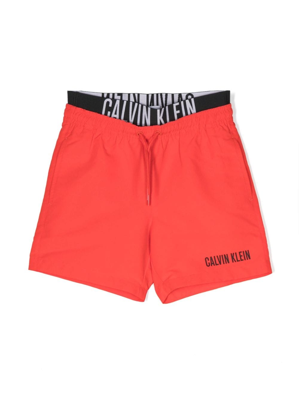 Calvin Klein Kids' Logo-print Swim Shorts In Red
