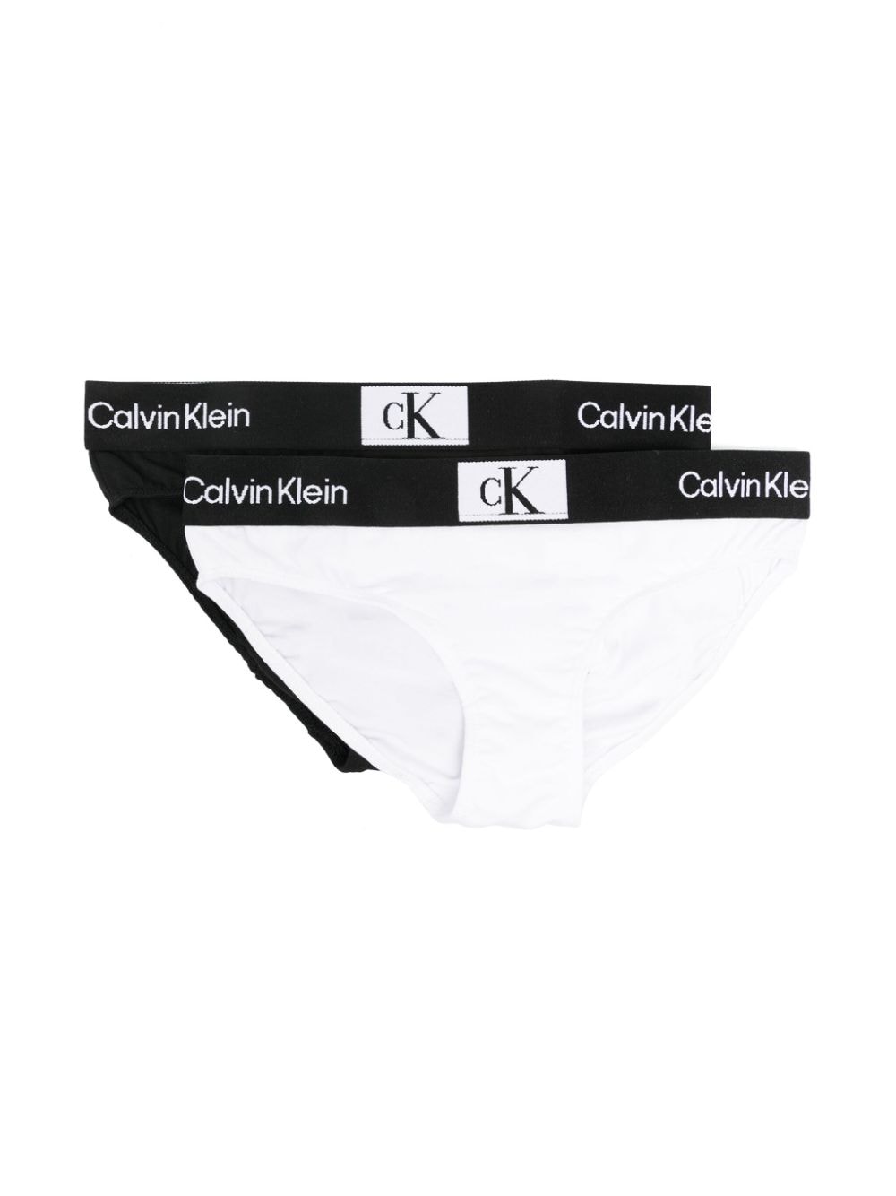 Calvin Klein Logo-jacquard Briefs (pack Of Two) In 白色
