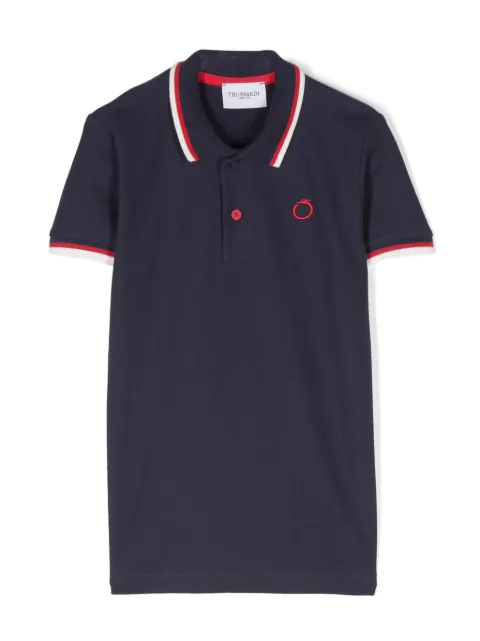 TRUSSARDI JUNIOR logo-embroidered polo shirt