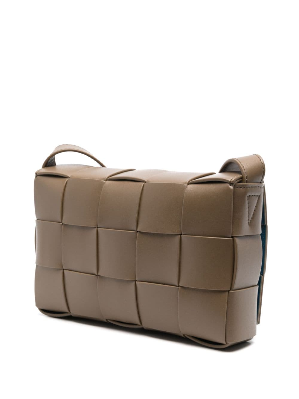 Shop Bottega Veneta Cassette Leather Shoulder Bag In Brown