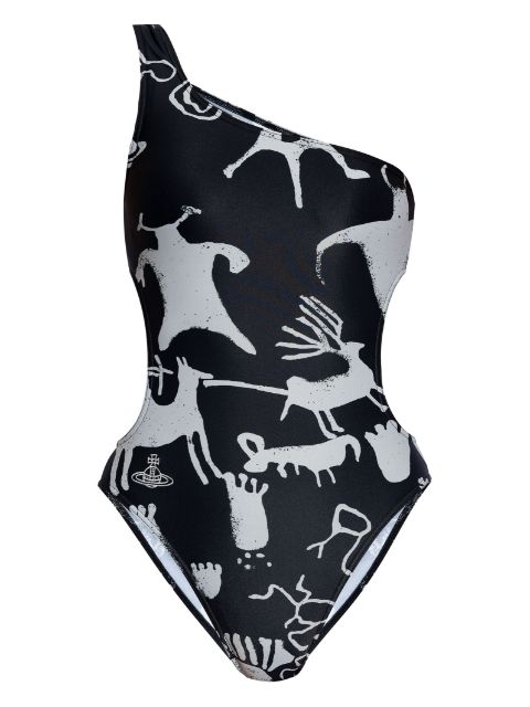 Vivienne Westwood abstract-print cut-out swimsuit