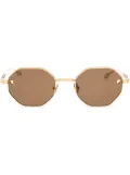VALENTINO GARAVANI EYEWEAR Rockstud-embellished octogonal-frame sunglasses - Gold