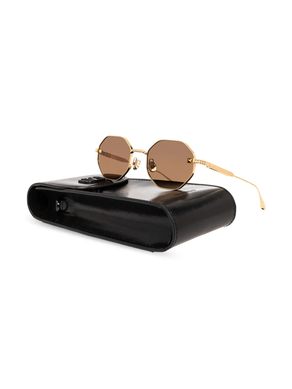 VALENTINO GARAVANI EYEWEAR Rockstud zonnebril met achthoekig montuur Goud